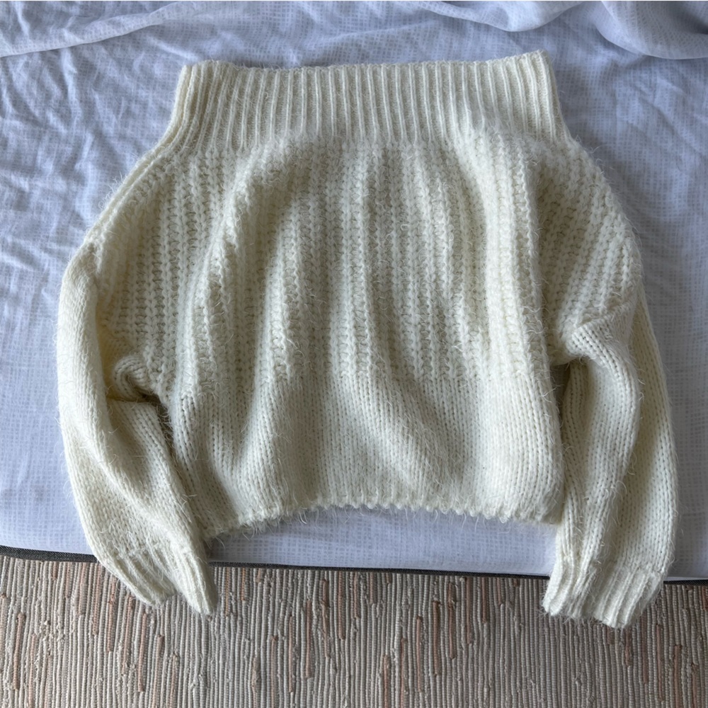 Off-the-Shoulder Knit Sweater